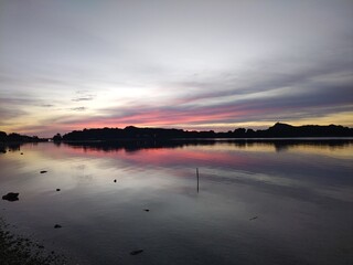 sunset over the river