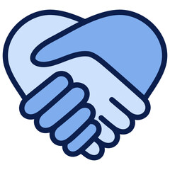 handshake icon and love symbol