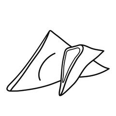 Yatsuhashi. Japanese dessert, wagashi. Hand drawn asian sweet food element icon. Isolated vector illustration in doodle line style.