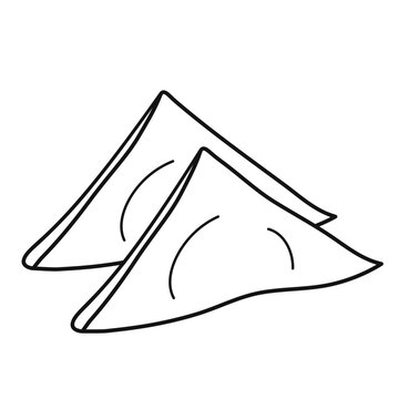 black and white samosas, simple food clip art preview