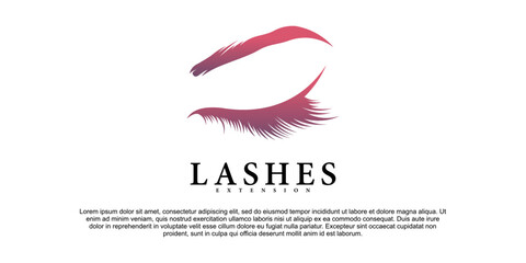 Modern beauty eyelash logo with creative design for makeup beauty salon Premium Vektor