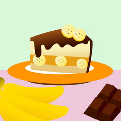 piece of cake chocolate banana