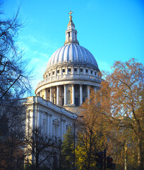 St. Paul's Cathedral dome London Great Britain in Autumn