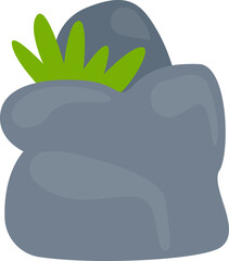 Rocks with grass flat icon Landscape elements. Vector illustration