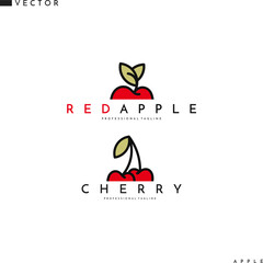 Fruit with leaves logo vector