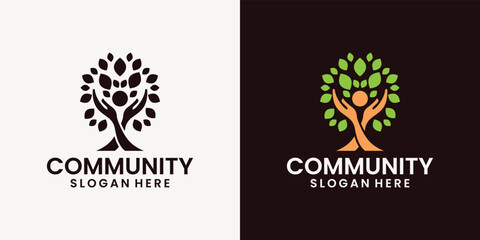 grow community people logo design ideas