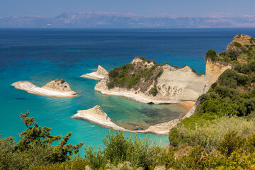 Klippen von Kap Drastis, Korfu, Griechenland - obrazy, fototapety, plakaty
