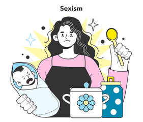 Gender inequality concept. Women social imparity problem. Bias and sexism