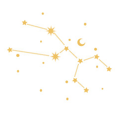 Fototapeta premium Constellations. Starry night. Abstract galaxy. 