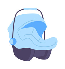 Baby carriage comfortable car seat flat icon