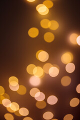 Christmas and Happy new year on blurred bokeh with snowfall banner