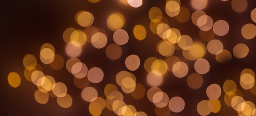 Christmas and Happy new year on blurred bokeh with snowfall banner