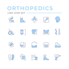 Set color line icons of orthopedics