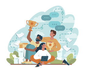 Achievement. New milestone reached in business activity, career