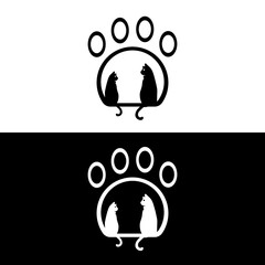 Pet cat animal vector logo design . icon logo . silhouette logo 