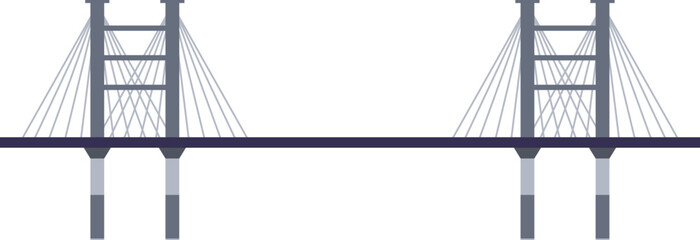 Metal construction flat icon Bridge Architecture element