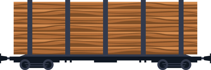 Train loaded with wood flat icon Logistics