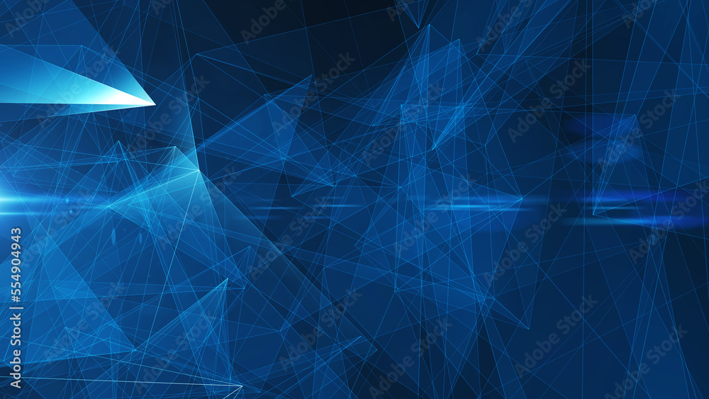 Wall mural mirror background animation, futuristic mysterious flowing digital particles wave de-focus virtual r