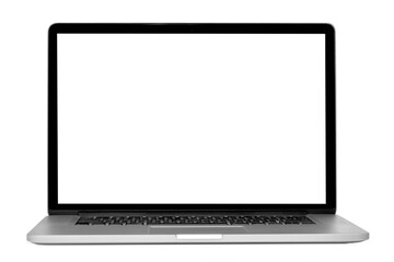 Fototapeta modern laptop computer  isolated on the white background obraz