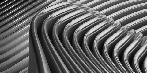 Shiny curves parallel lines rows futuristic wave pattern abstract smooth wave lines background 3d illustration