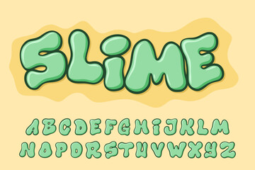 Alphabet Graffiti Pop Slime melt text vector Letters