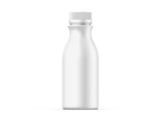 Flavored yogurt milk plastic bottle mockup for design and branding, 3d render illustration.