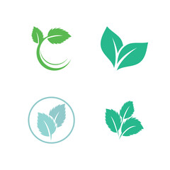 Green leaf logo ecology nature element vector icon
