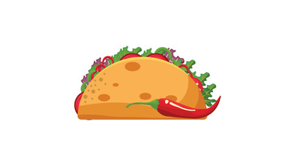 Mexican Tacos With Chile Illustration