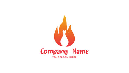 Leg Piece Chicken with Fire Logo
