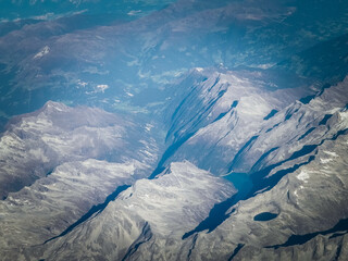 Alps from plane window.