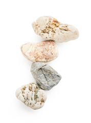 Fototapeta na wymiar Spa stones isolated on white background. Zen arrangement