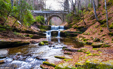 Sitovski waterfall in fall near Plovdiv in Bulgaria