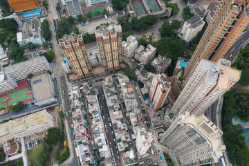 Top view of Hong Kong city