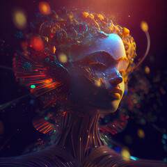 The eternal beauty made out of cosmos particles and positive energy