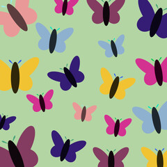 Fototapeta na wymiar Summer background with colorful butterflies. Vector design