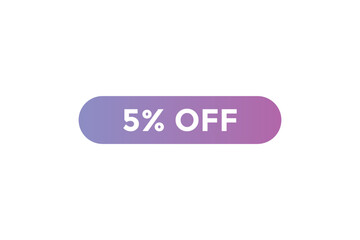 5% off special offers. Marketing sale banner for discount offer. Hot sale, super sale up to 50% off sticker label template
