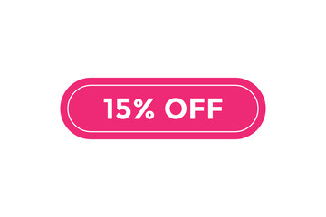 15% off special offers. Marketing sale banner for discount offer. Hot sale, super sale up to 50% off sticker label template
