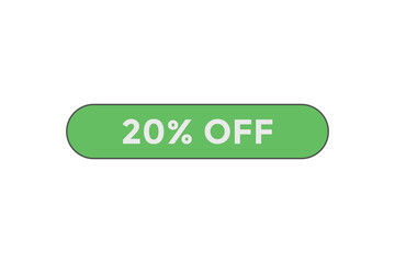 20% off special offers. Marketing sale banner for discount offer. Hot sale, super sale up to 20% off sticker label template
