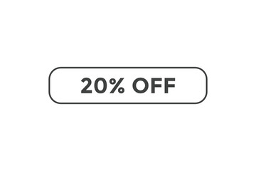 20% off special offers. Marketing sale banner for discount offer. Hot sale, super sale up to 20% off sticker label template
