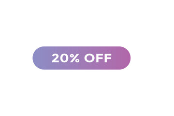 20% off special offers. Marketing sale banner for discount offer. Hot sale, super sale up to 20% off sticker label template
