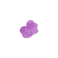 Hand drawn cartoon purple cloud