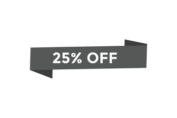 25% off special offers. Marketing sale banner for discount offer. Hot sale, super sale up to 25% off sticker label template
