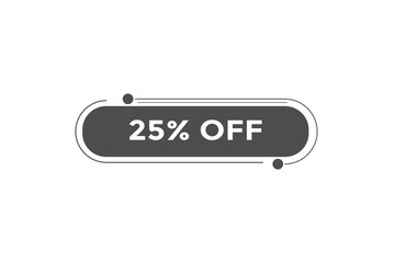 25% off special offers. Marketing sale banner for discount offer. Hot sale, super sale up to 25% off sticker label template
