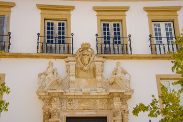 Architectural detail of the University of the city of Coimbra in Portugal