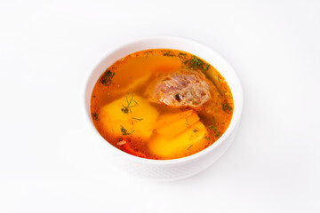 shurpa soup on a white background
