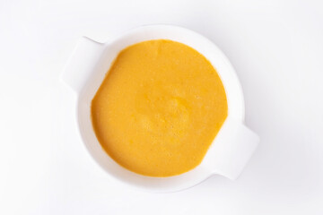 pumpkin soup on a white background