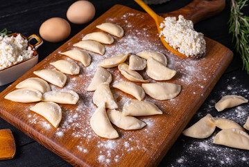 semi-finished products, dumplings with cottage cheese