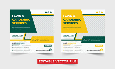 Vector creative farming business social media marketing template