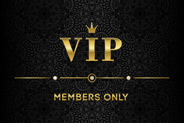 luxury gold and black premium vip card for club members only, background with elements