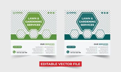 Vector creative farming business social media marketing template